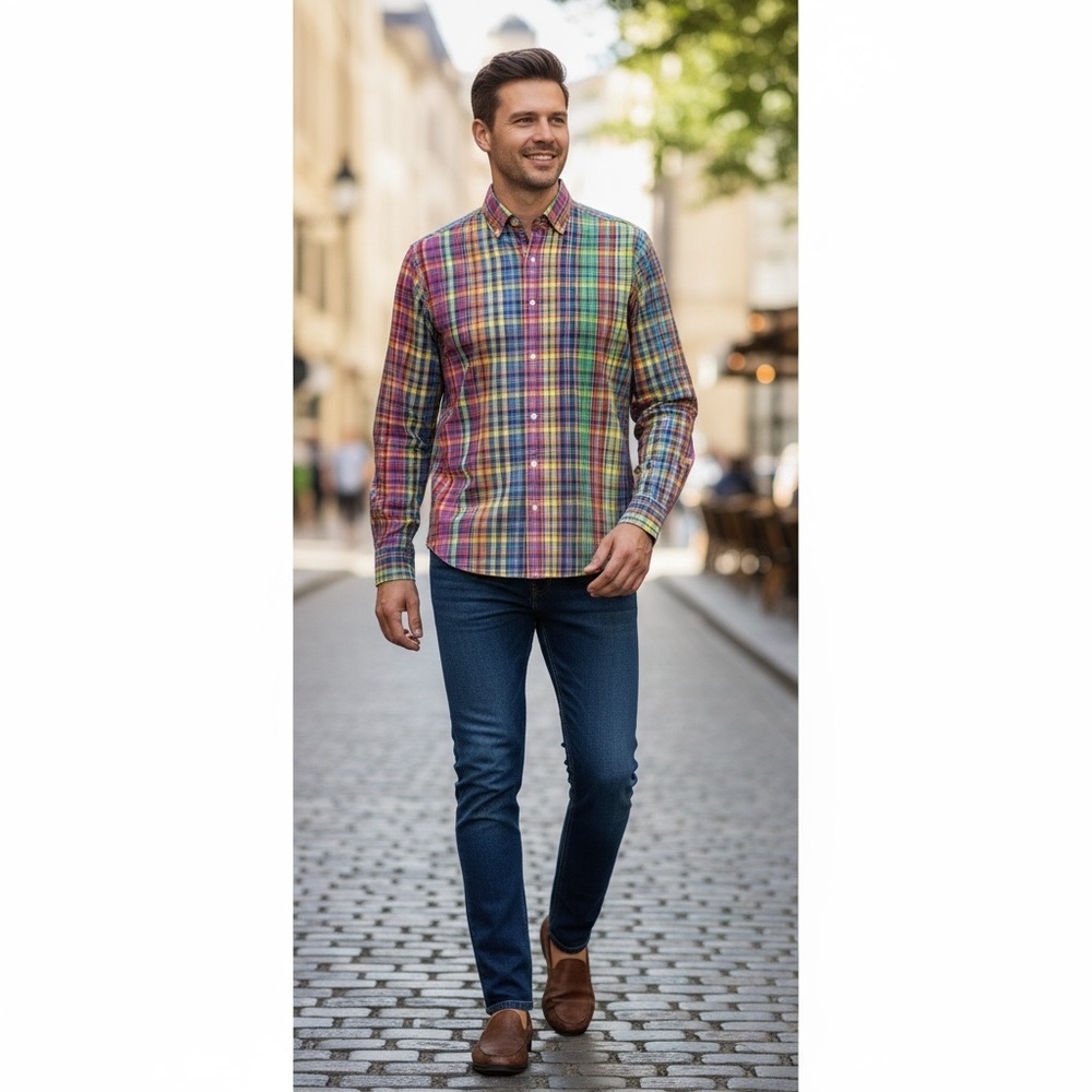 Polo by Ralph Lauren Multicolor Colorful Plaid Button Down Men's Size Small